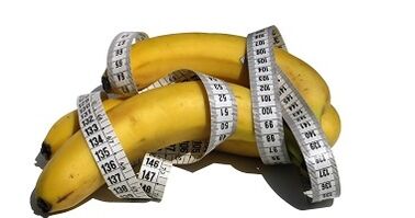 Banana eta zentimetroa zakila handitzeko imitazio gisa