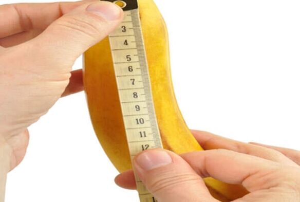 platano bat neurtzeak zakila handitua neurtzea simulatzen du